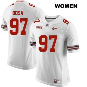 Women's NCAA Ohio State Buckeyes Nick Bosa #97 College Stitched Authentic Nike White Football Jersey EE20Q31EJ